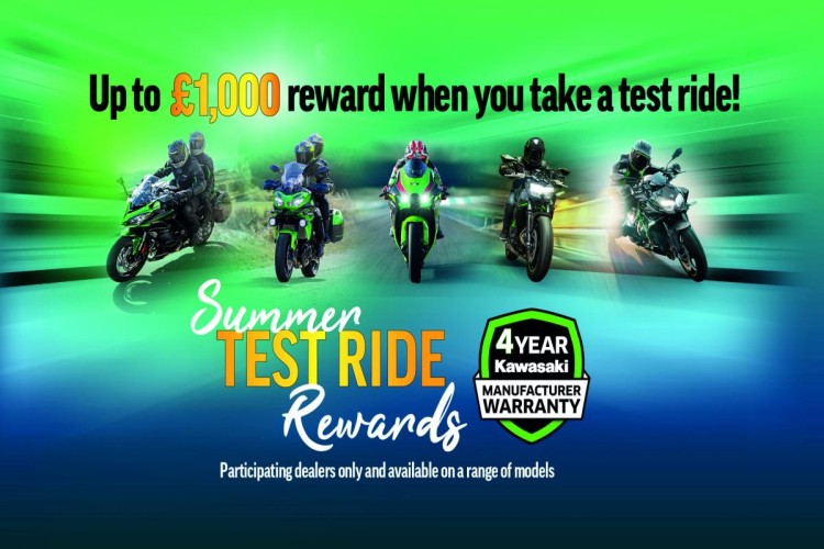 Kawasaki announces summer test ride promotion with up to £1000 Off